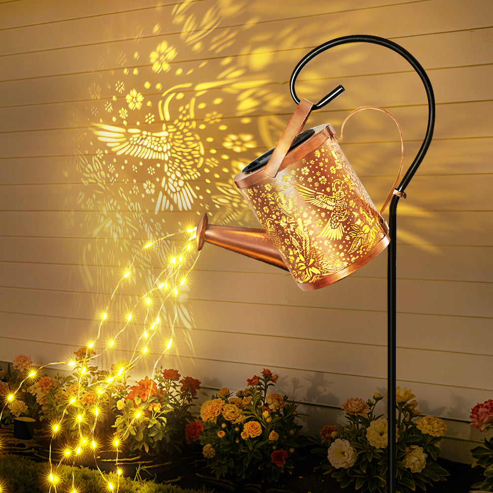 Solar Watering Can Waterfall Lights