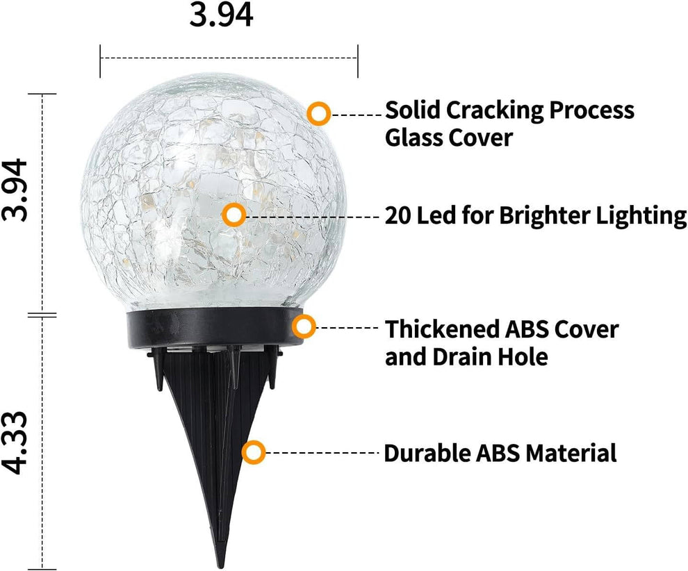 Solar Cracked-Glass Globe Lights